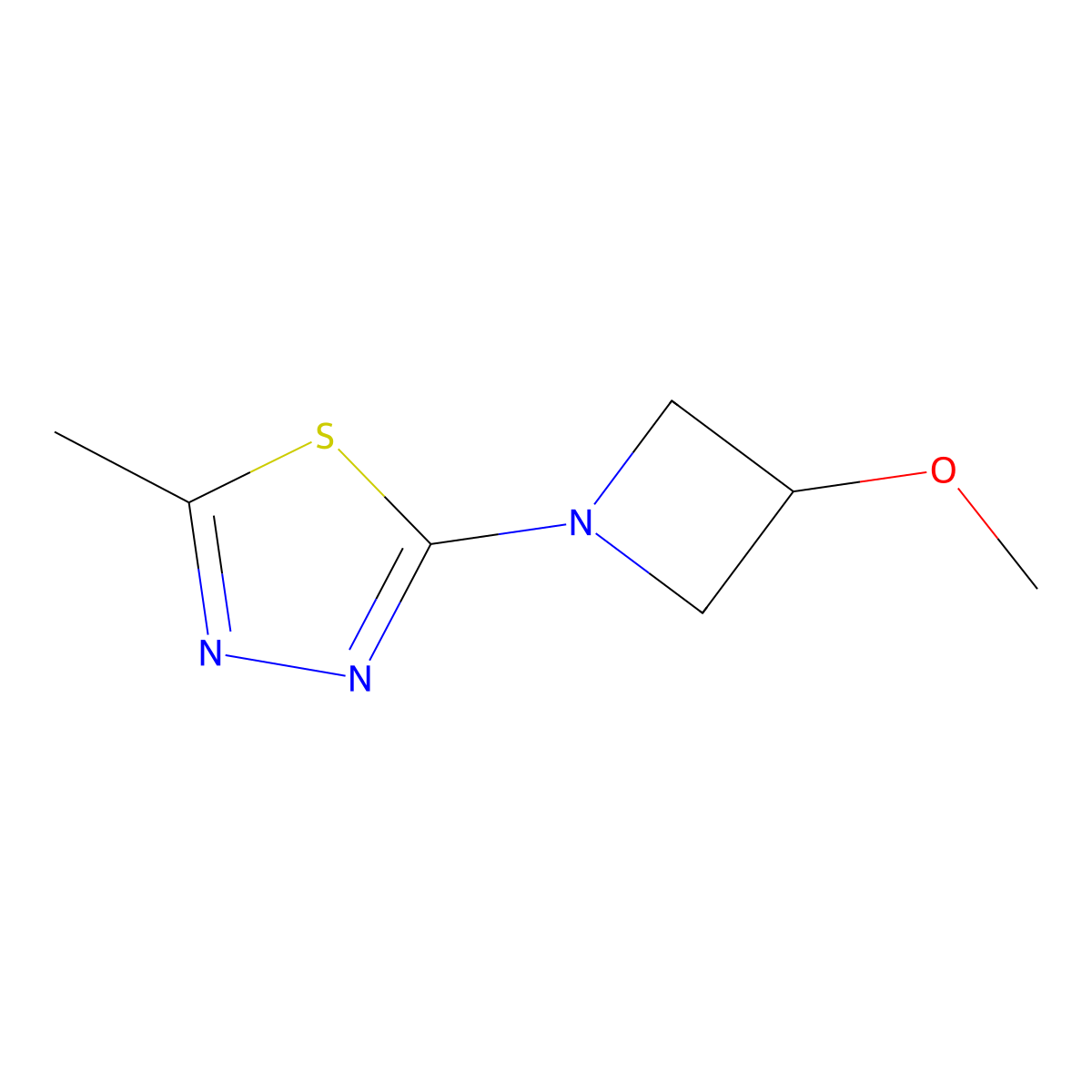 2-(3-Methoxyazetidin-1-yl)-5-methyl-1,3,4-thiadiazole molecular structure, CAS 2097918-88-0