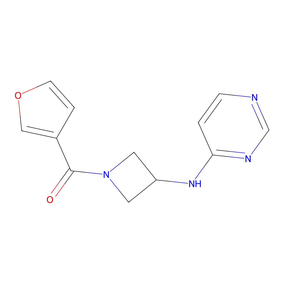 N-[1-(furan-3-carbonyl)azetidin-3-yl]pyrimidin-4-amine molecular structure, CAS 2097918-94-8