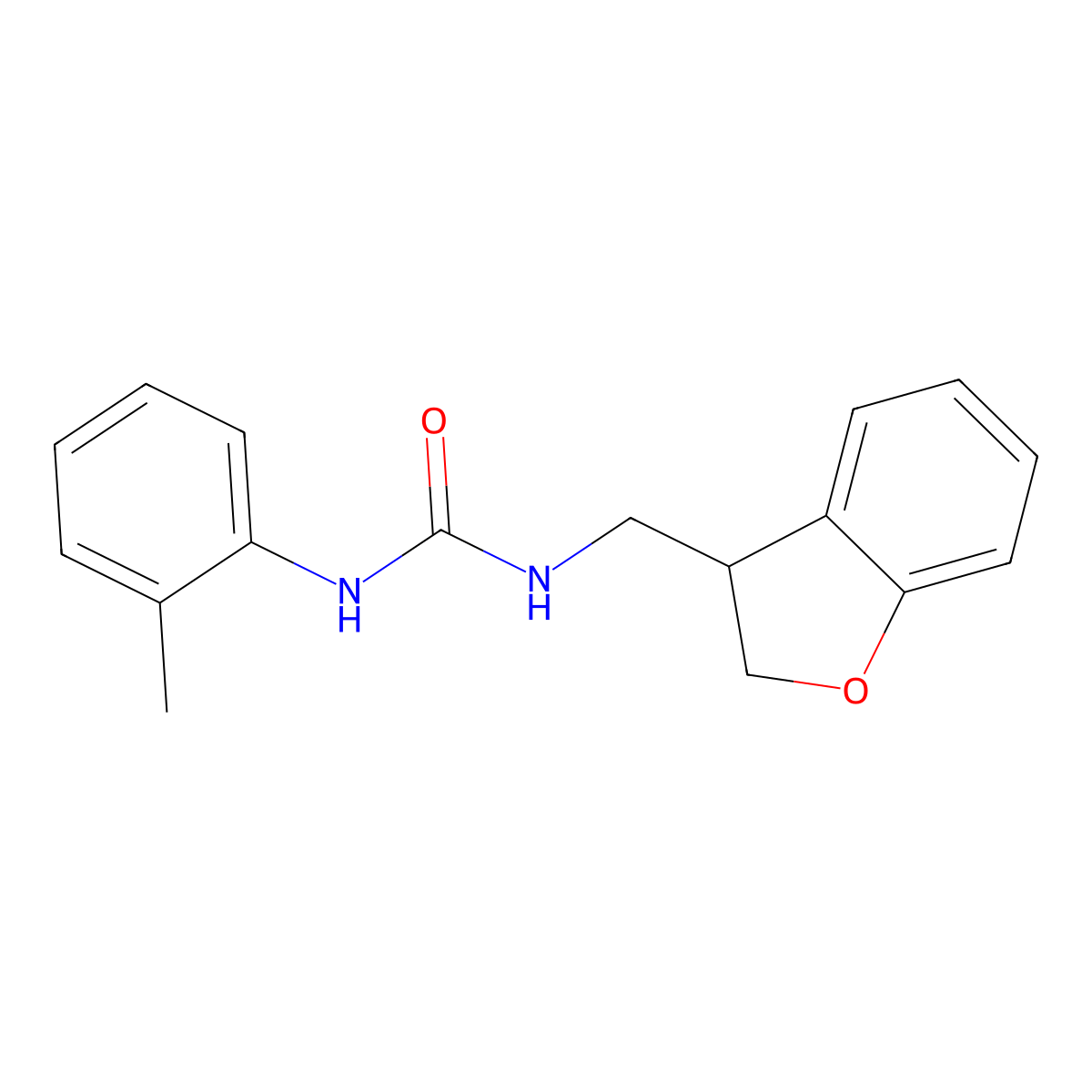 3-[(2,3-Dihydro-1-benzofuran-3-yl)methyl]-1-(2-methylphenyl)urea molecular structure, CAS 2097918-95-9