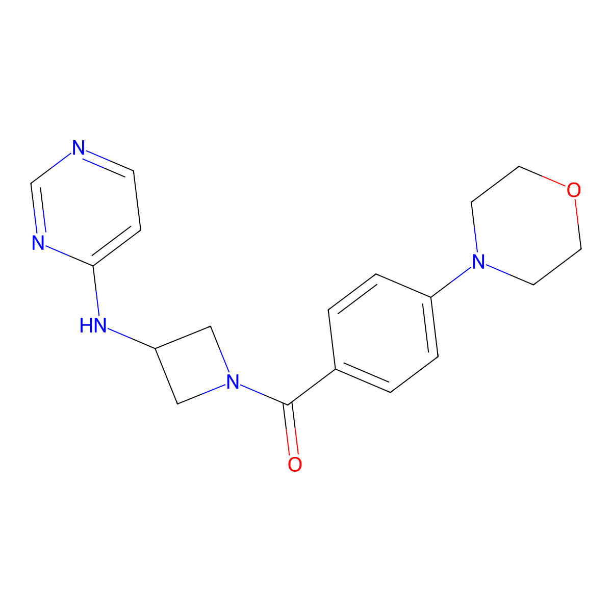 N-{1-[4-(morpholin-4-yl)benzoyl]azetidin-3-yl}pyrimidin-4-amine molecular structure, CAS 2097919-01-0