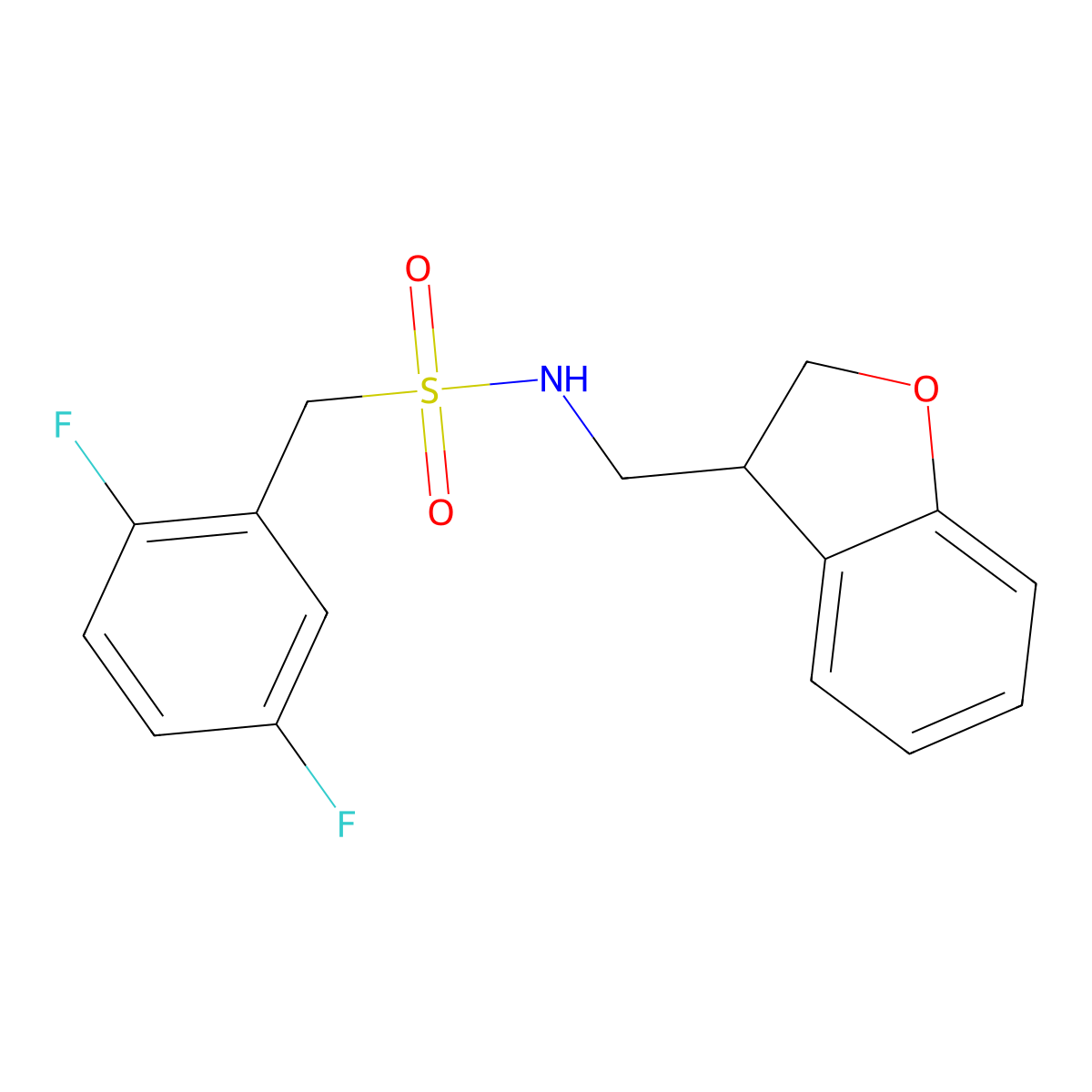 1-(2,5-difluorophenyl)-N-[(2,3-dihydro-1-benzofuran-3-yl)methyl]methanesulfonamide molecular structure, CAS 2097919-03-2
