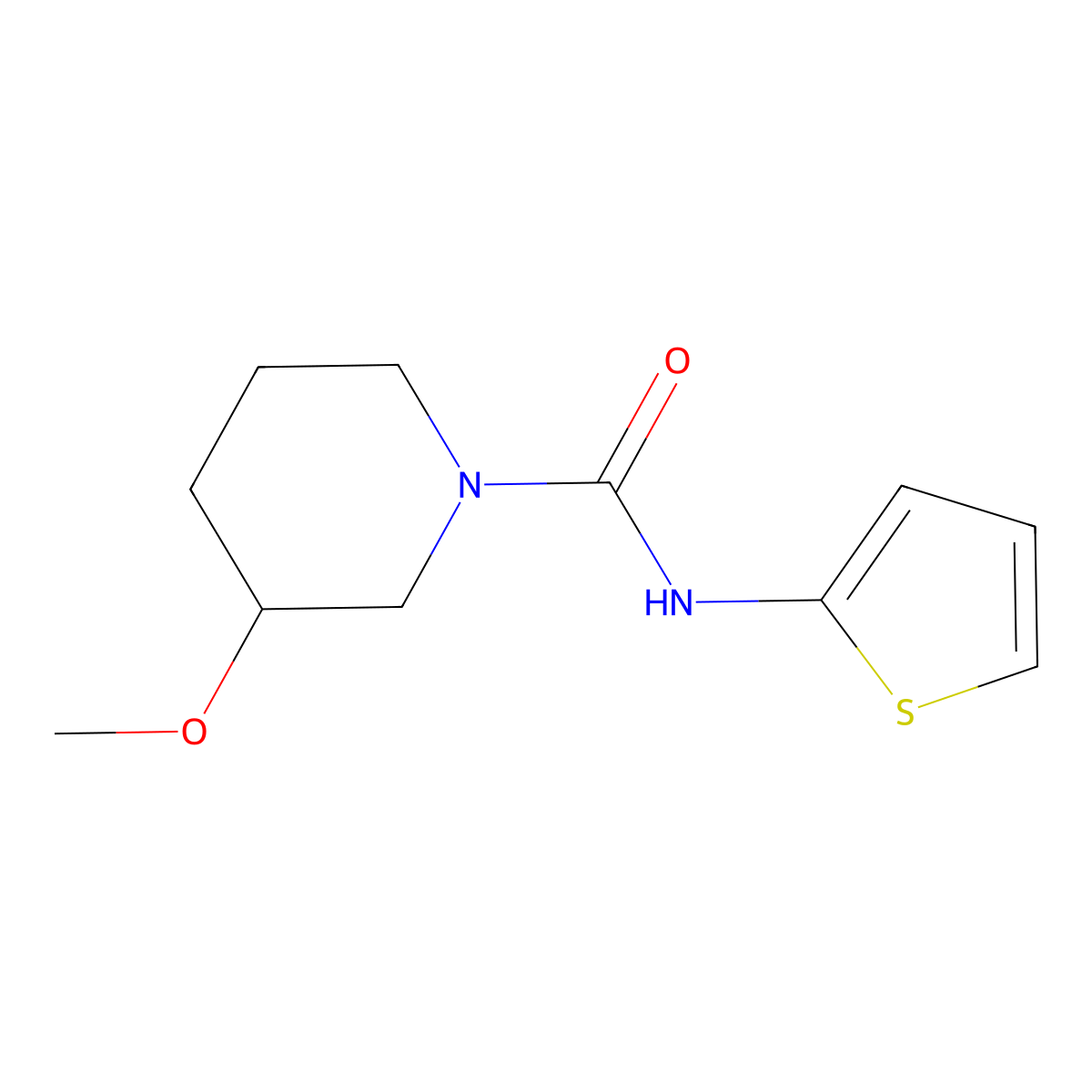 3-methoxy-N-(thiophen-2-yl)piperidine-1-carboxamide molecular structure, CAS 2097919-06-5