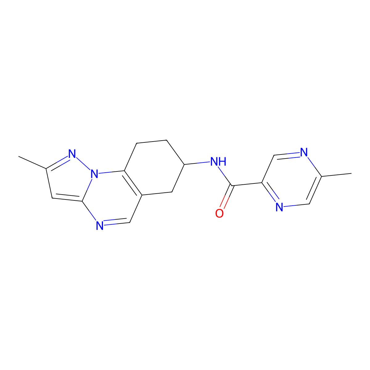 5-methyl-N-{2-methyl-6H,7H,8H,9H-pyrazolo[1,5-a]quinazolin-7-yl}pyrazine-2-carboxamide molecular structure, CAS 2097919-07-6