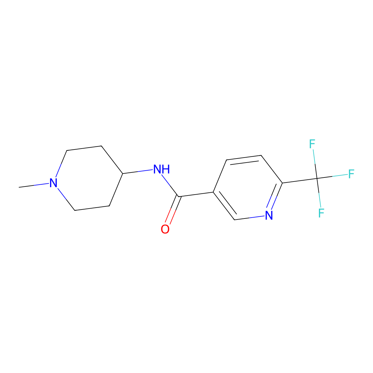 N-(1-methylpiperidin-4-yl)-6-(trifluoromethyl)pyridine-3-carboxamide molecular structure, CAS 2097919-11-2