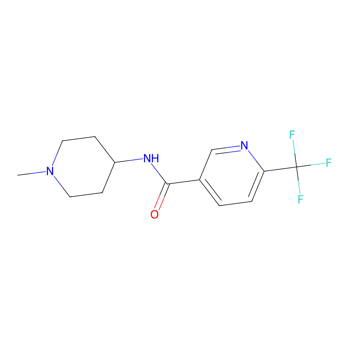 N-(1-methylpiperidin-4-yl)-6-(trifluoromethyl)pyridine-3-carboxamide molecular structure, CAS 2097919-11-2