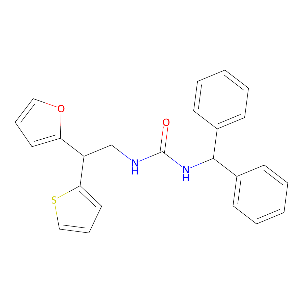 1-(Diphenylmethyl)-3-[2-(furan-2-yl)-2-(thiophen-2-yl)ethyl]urea molecular structure, CAS 2097919-14-5