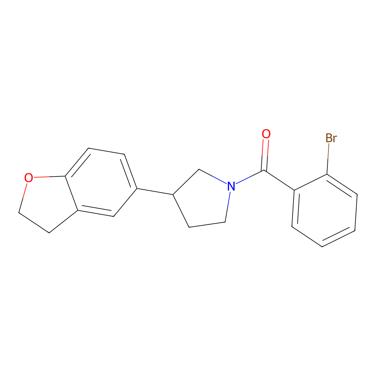 1-(2-Bromobenzoyl)-3-(2,3-dihydro-1-benzofuran-5-yl)pyrrolidine molecular structure, CAS 2097919-22-5