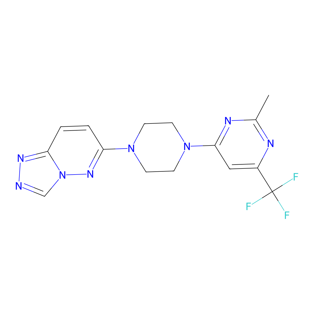 2-Methyl-4-(4-{[1,2,4]triazolo[4,3-b]pyridazin-6-yl}piperazin-1-yl)-6-(trifluoromethyl)pyrimidine molecular structure, CAS 2097919-26-9