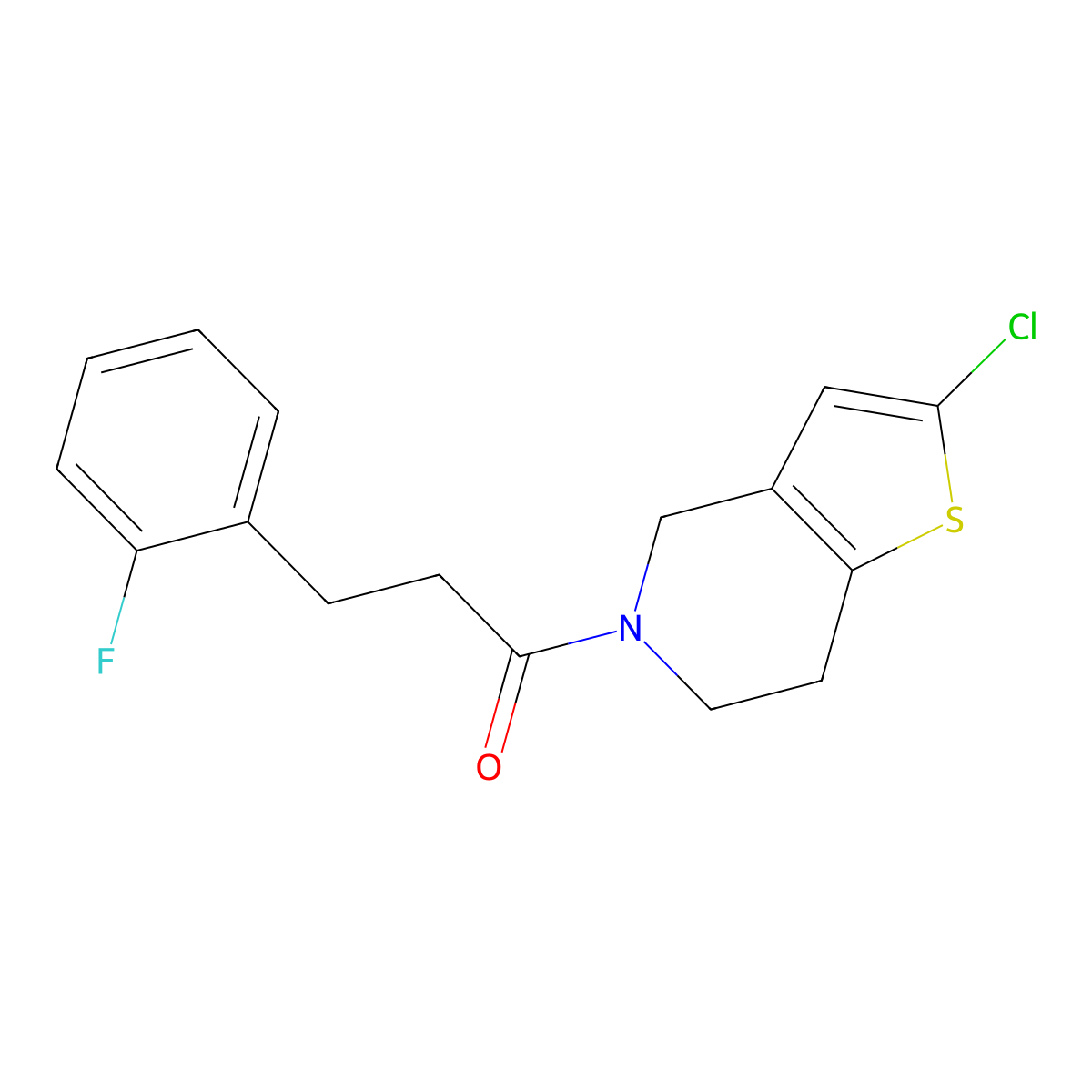 1-{2-chloro-4H,5H,6H,7H-thieno[3,2-c]pyridin-5-yl}-3-(2-fluorophenyl)propan-1-one molecular structure, CAS 2097919-27-0