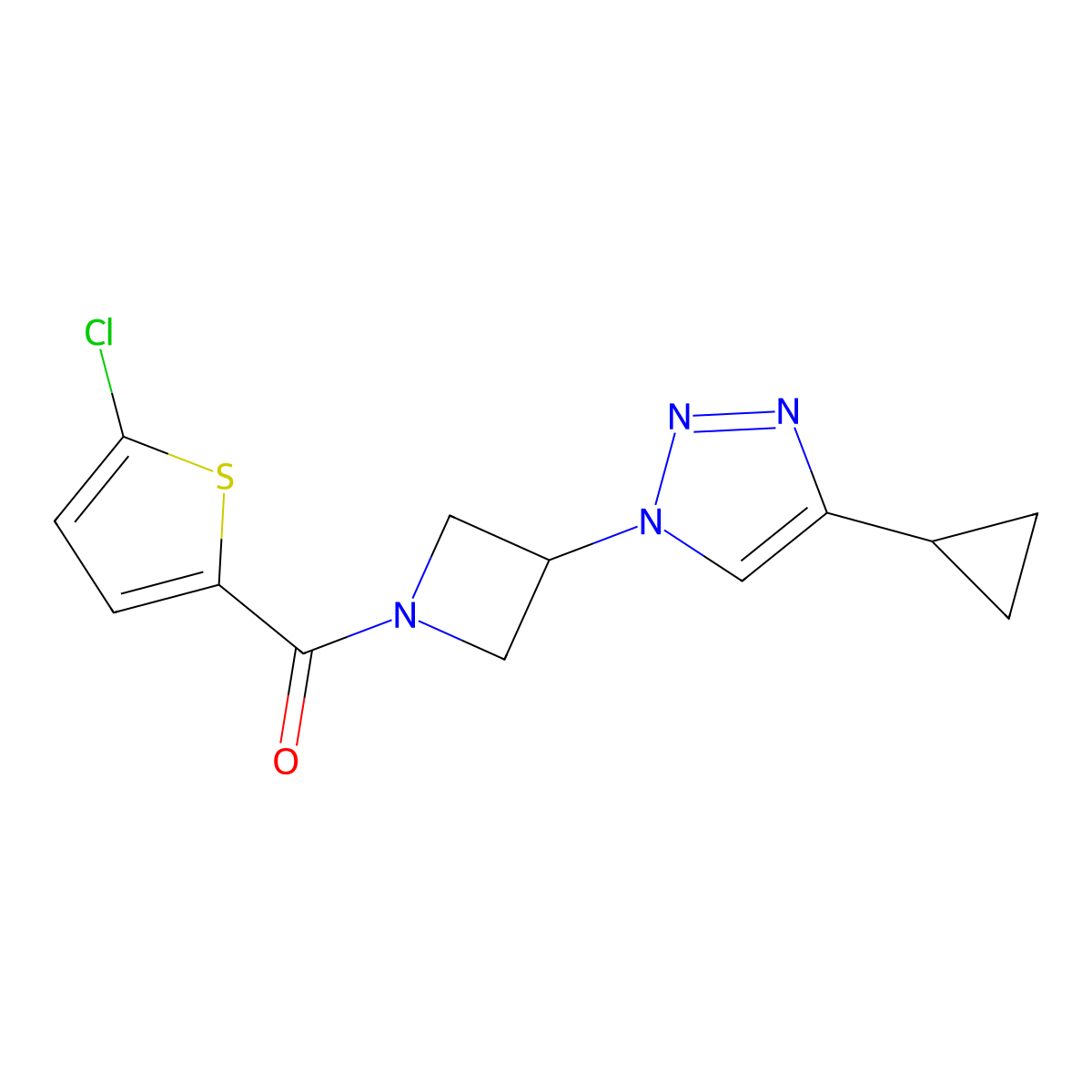 (5-chlorothiophen-2-yl)(3-(4-cyclopropyl-1H-1,2,3-triazol-1-yl)azetidin-1-yl)methanone molecular structure, CAS 2097919-28-1