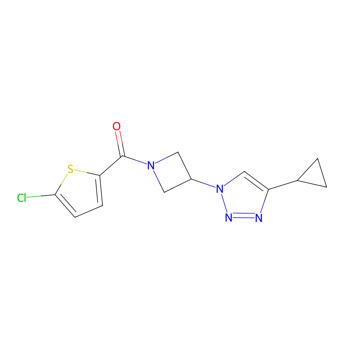 (5-chlorothiophen-2-yl)(3-(4-cyclopropyl-1H-1,2,3-triazol-1-yl)azetidin-1-yl)methanone molecular structure, CAS 2097919-28-1
