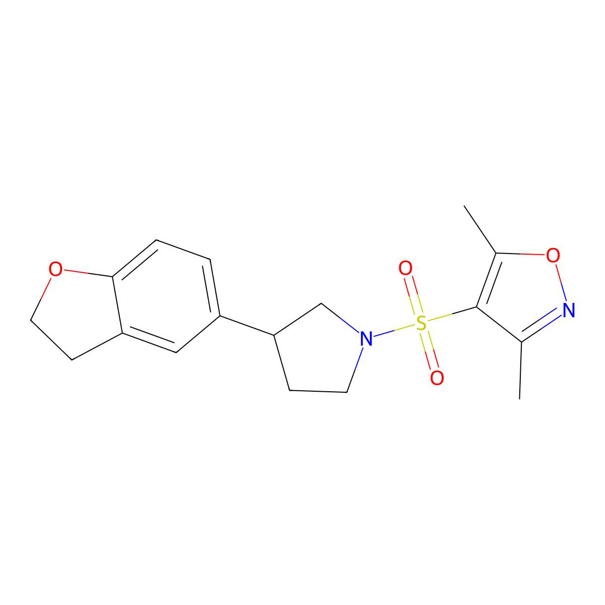 4-{[3-(2,3-Dihydro-1-benzofuran-5-yl)pyrrolidin-1-yl]sulfonyl}-3,5-dimethyl-1,2-oxazole molecular structure, CAS 2097919-40-7