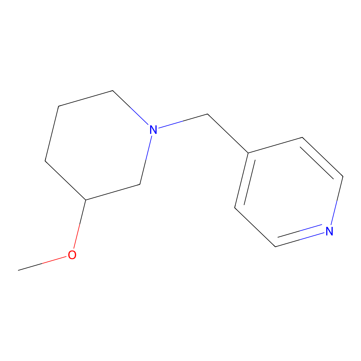 4-[(3-Methoxypiperidin-1-yl)methyl]pyridine molecular structure, CAS 2097919-44-1