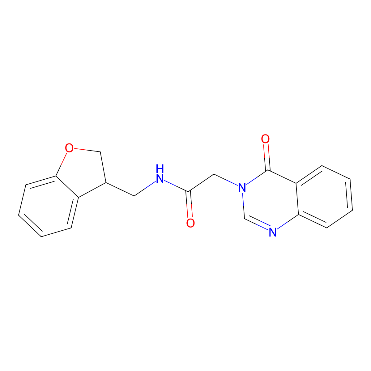 N-[(2,3-dihydro-1-benzofuran-3-yl)methyl]-2-(4-oxo-3,4-dihydroquinazolin-3-yl)acetamide molecular structure, CAS 2097919-51-0