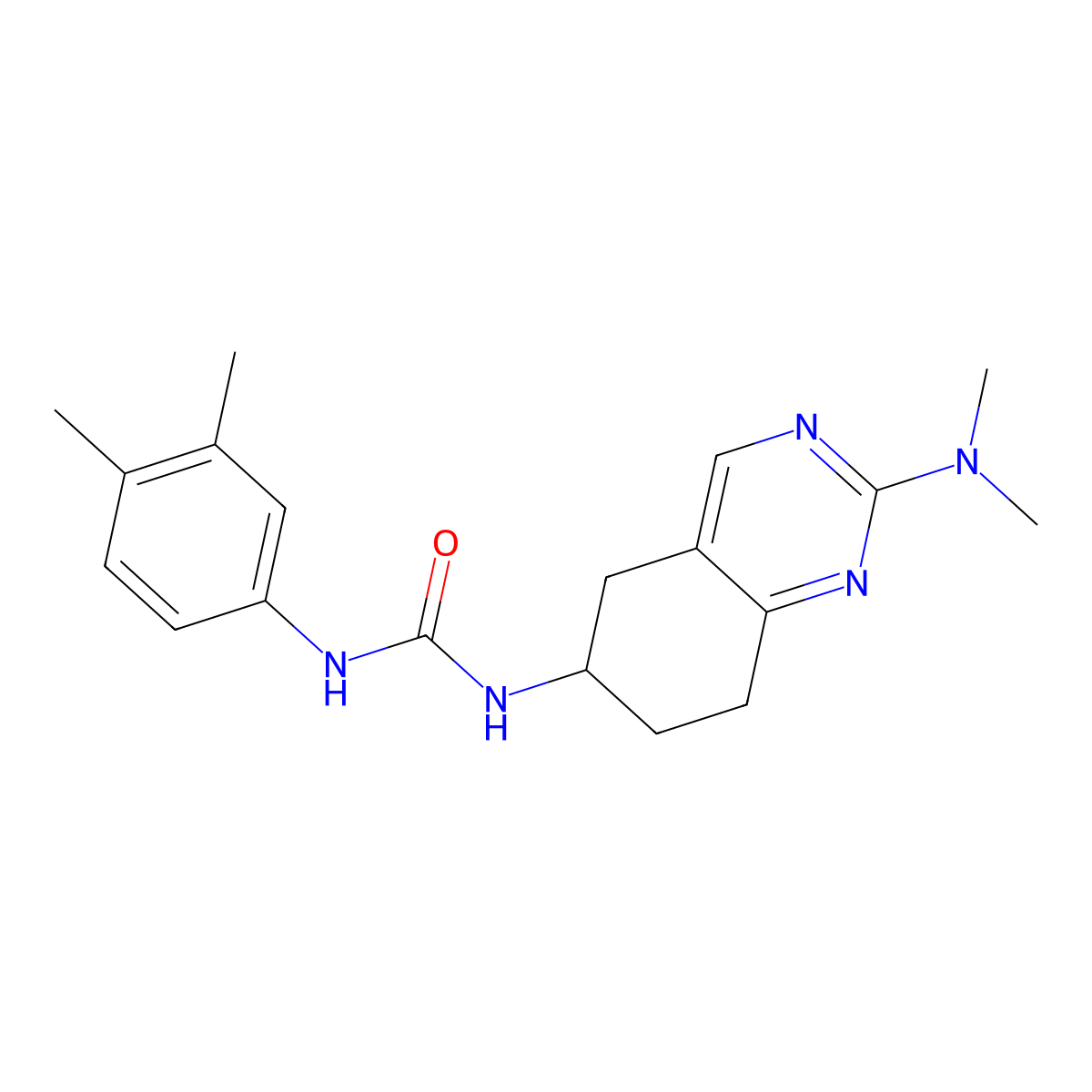 3-[2-(Dimethylamino)-5,6,7,8-tetrahydroquinazolin-6-yl]-1-(3,4-dimethylphenyl)urea molecular structure, CAS 2097919-58-7