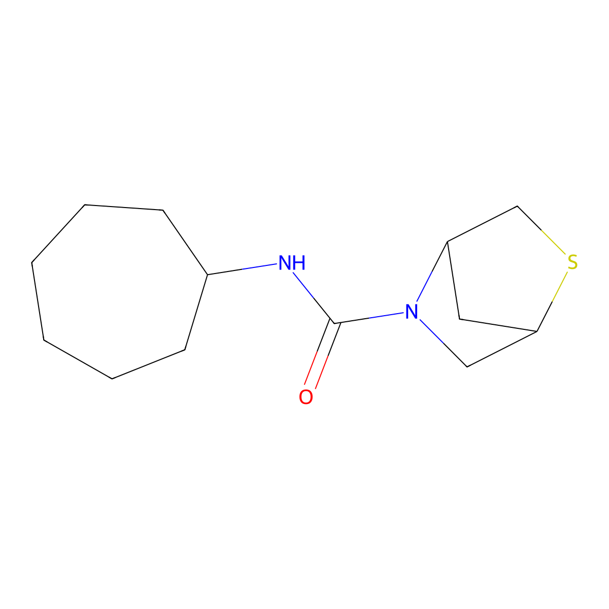 N-cycloheptyl-2-thia-5-azabicyclo[2.2.1]heptane-5-carboxamide molecular structure, CAS 2097919-67-8