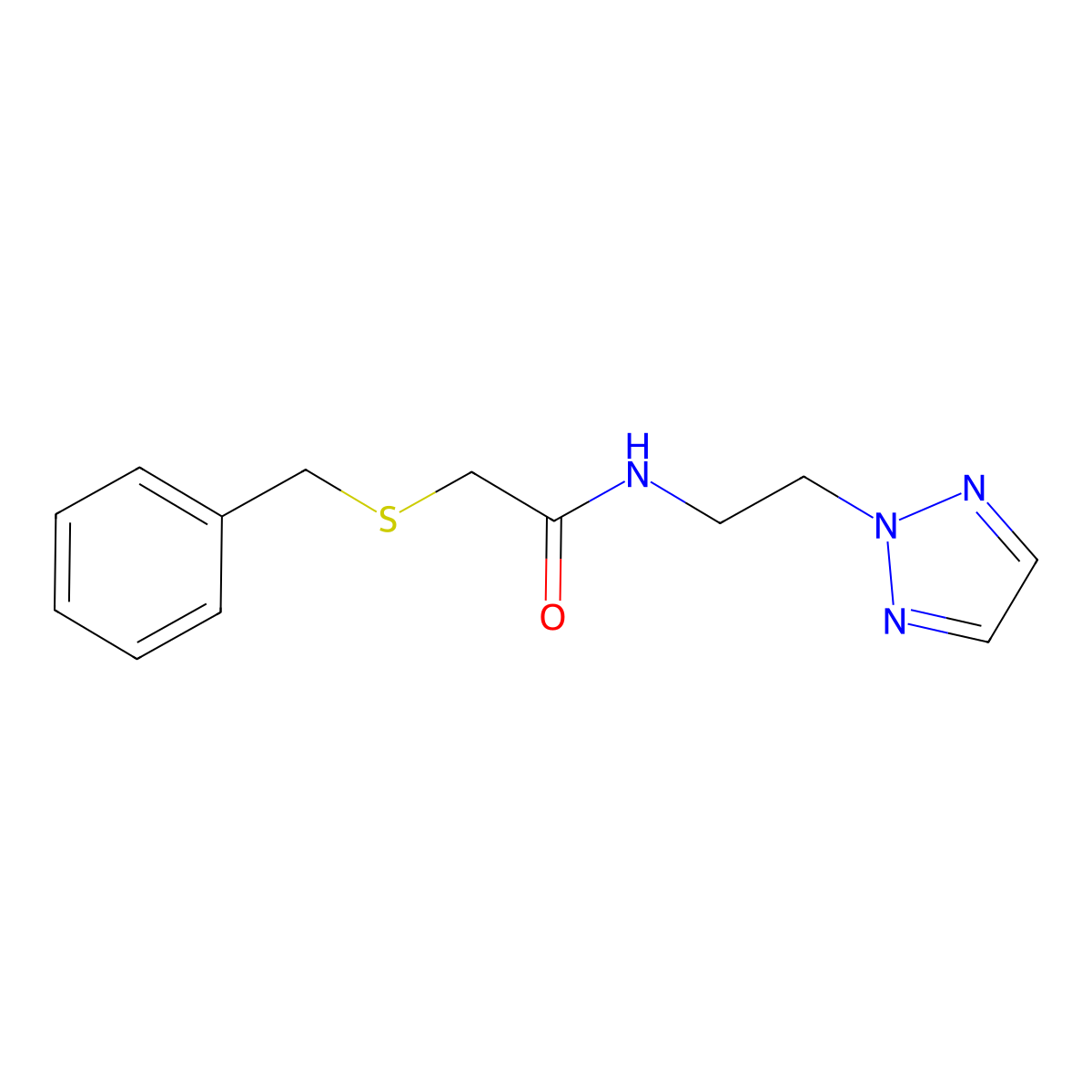 N-(2-(2H-1,2,3-triazol-2-yl)ethyl)-2-(benzylthio)acetamide molecular structure, CAS 2097919-71-4