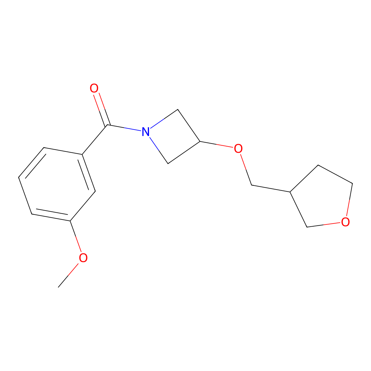 1-(3-Methoxybenzoyl)-3-[(oxolan-3-yl)methoxy]azetidine molecular structure, CAS 2097919-72-5