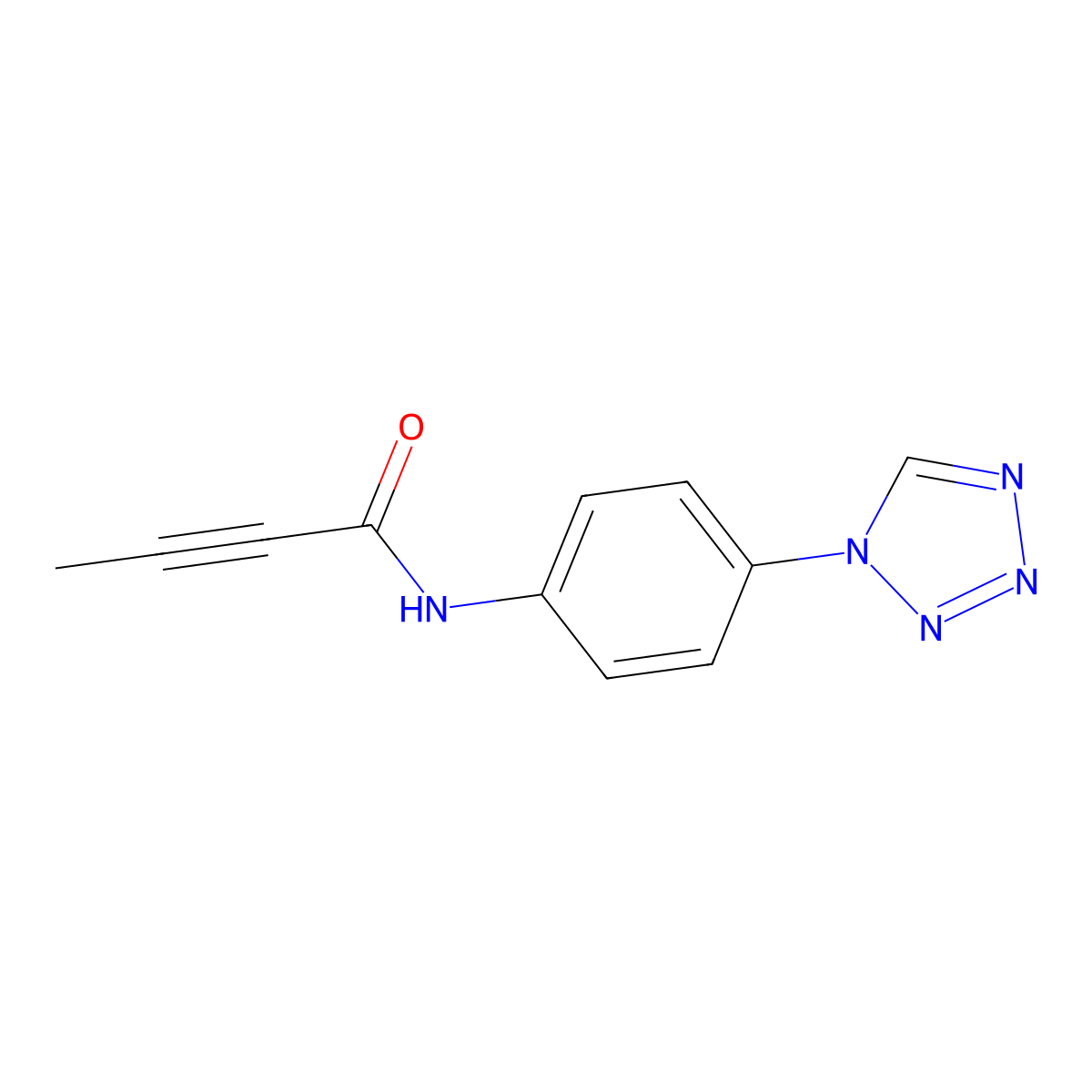 N-[4-(1H-1,2,3,4-tetrazol-1-yl)phenyl]but-2-ynamide molecular structure, CAS 2097919-73-6