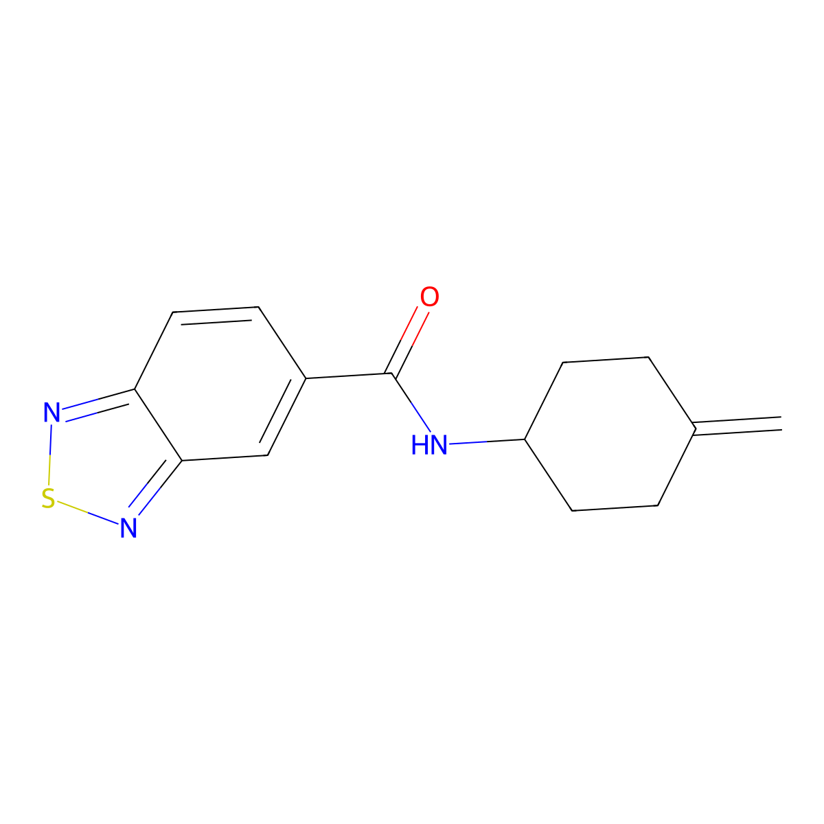 N-(4-methylidenecyclohexyl)-2,1,3-benzothiadiazole-5-carboxamide molecular structure, CAS 2097919-76-9