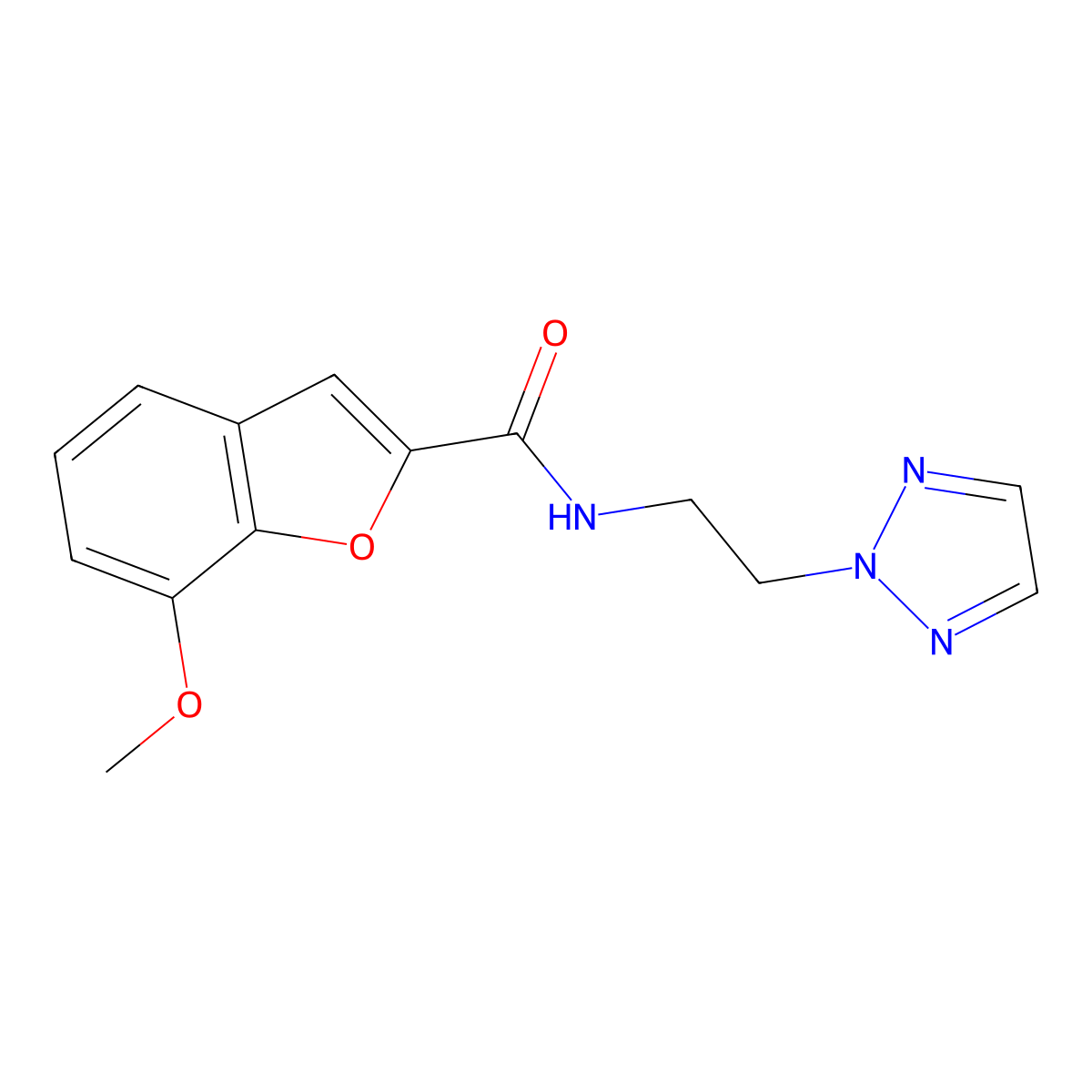 7-methoxy-N-[2-(2H-1,2,3-triazol-2-yl)ethyl]-1-benzofuran-2-carboxamide molecular structure, CAS 2097919-81-6