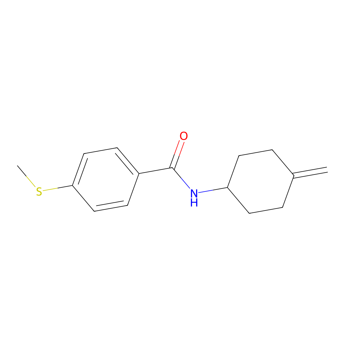 N-(4-methylidenecyclohexyl)-4-(methylsulfanyl)benzamide molecular structure, CAS 2097919-83-8