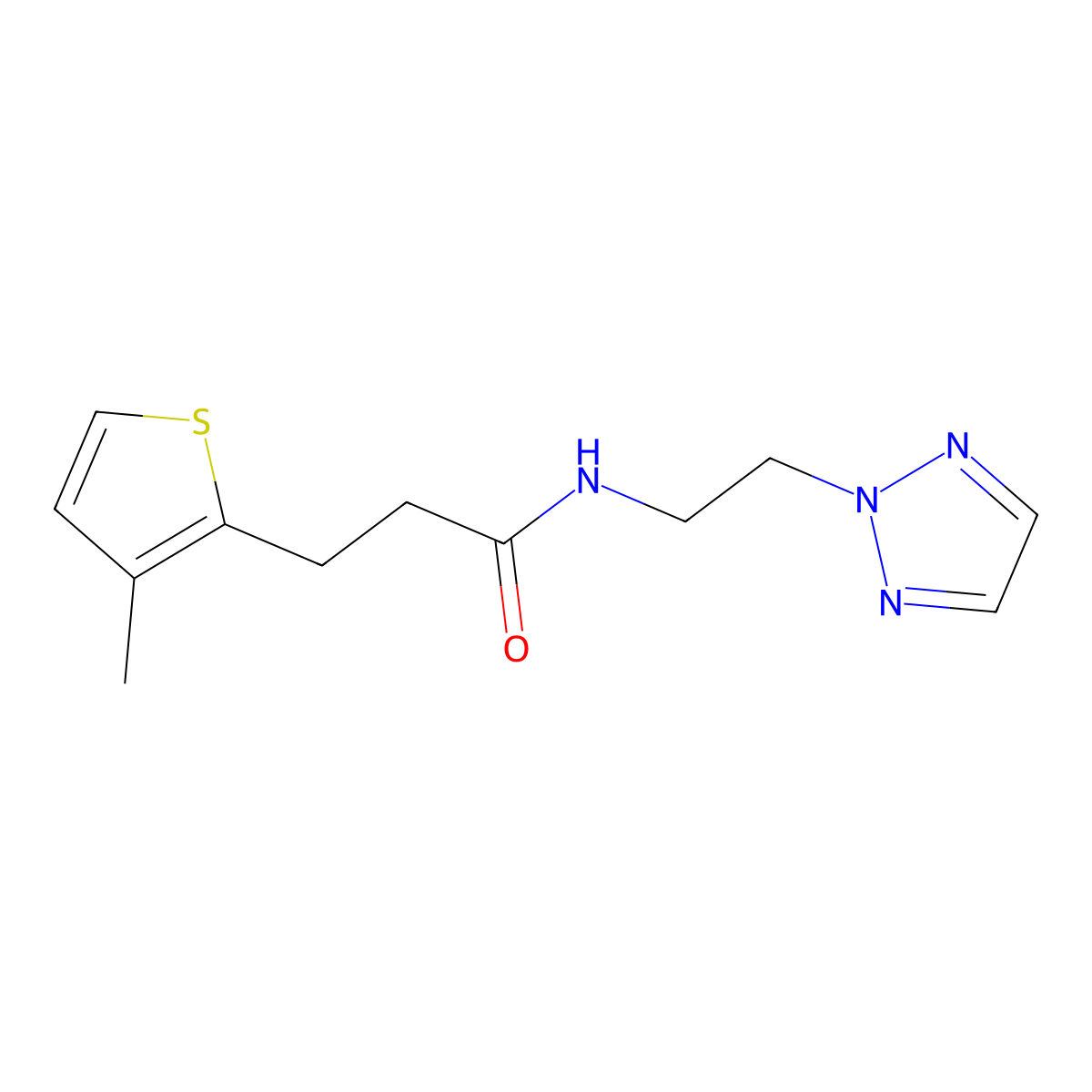 N-(2-(2H-1,2,3-triazol-2-yl)ethyl)-3-(3-methylthiophen-2-yl)propanamide molecular structure, CAS 2097919-97-4