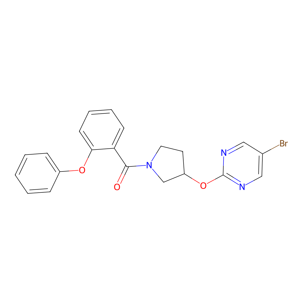 5-Bromo-2-{[1-(2-phenoxybenzoyl)pyrrolidin-3-yl]oxy}pyrimidine molecular structure, CAS 2097920-00-6