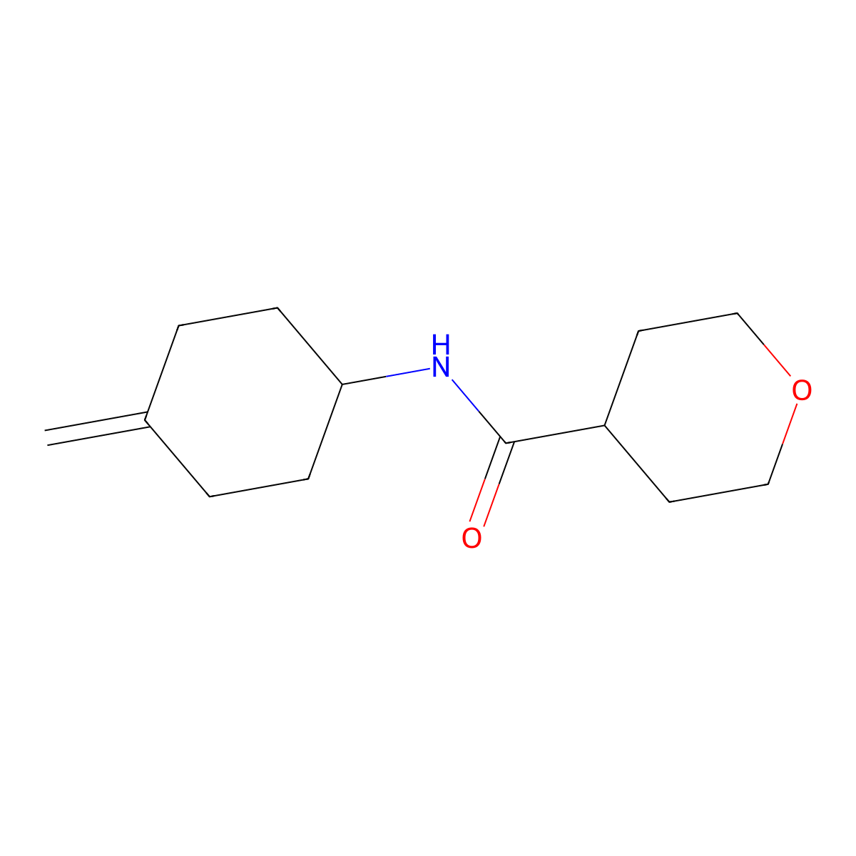 N-(4-methylidenecyclohexyl)oxane-4-carboxamide molecular structure, CAS 2097920-04-0