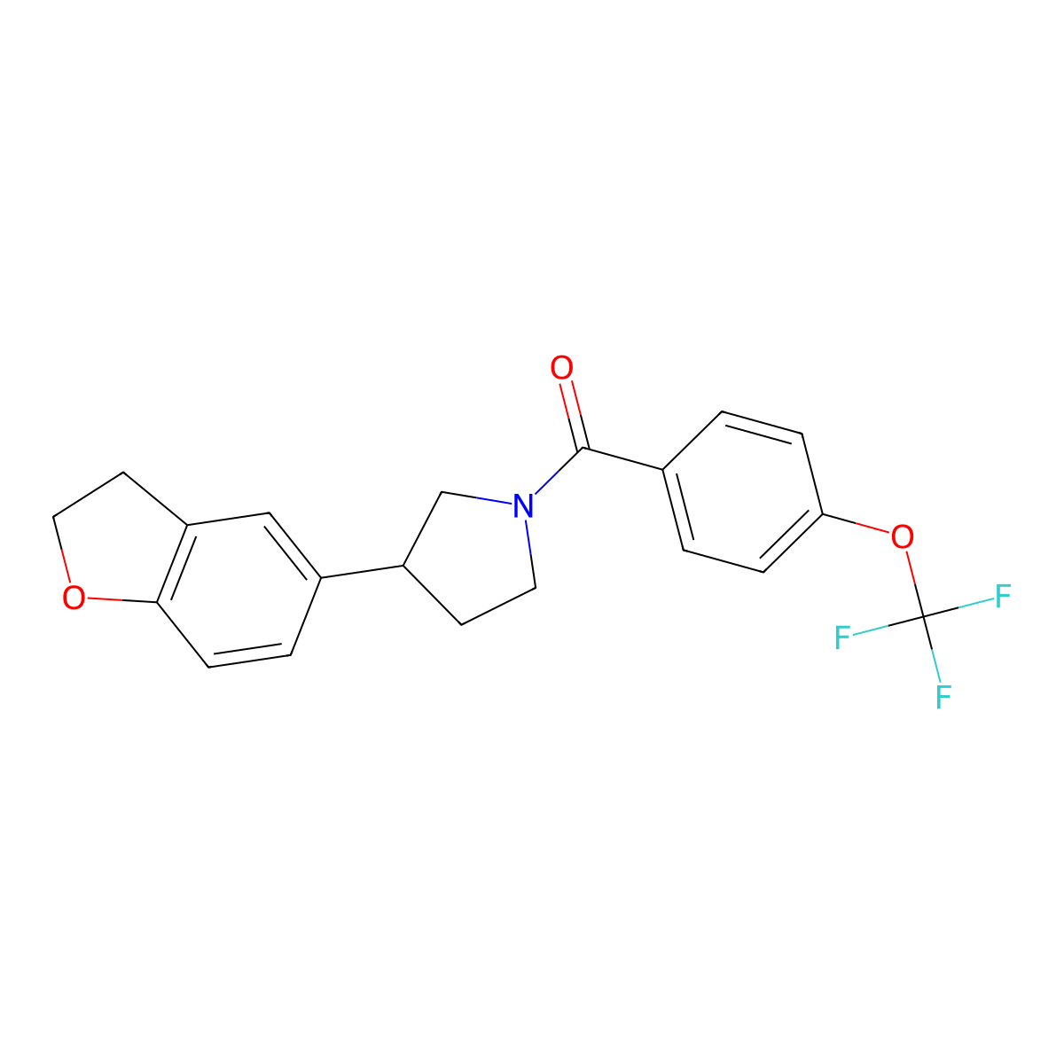 3-(2,3-Dihydro-1-benzofuran-5-yl)-1-[4-(trifluoromethoxy)benzoyl]pyrrolidine molecular structure, CAS 2097920-05-1