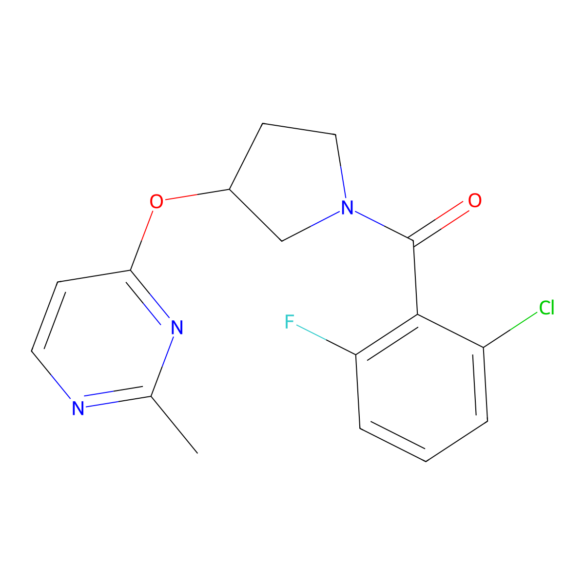 4-{[1-(2-Chloro-6-fluorobenzoyl)pyrrolidin-3-yl]oxy}-2-methylpyrimidine molecular structure, CAS 2097920-13-1