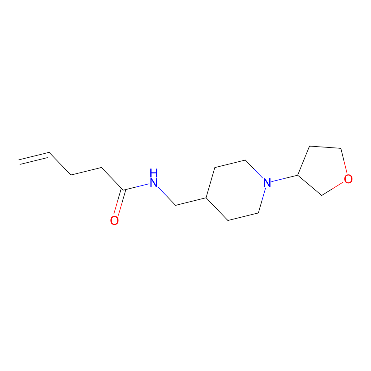 N-{[1-(oxolan-3-yl)piperidin-4-yl]methyl}pent-4-enamide molecular structure, CAS 2097920-18-6