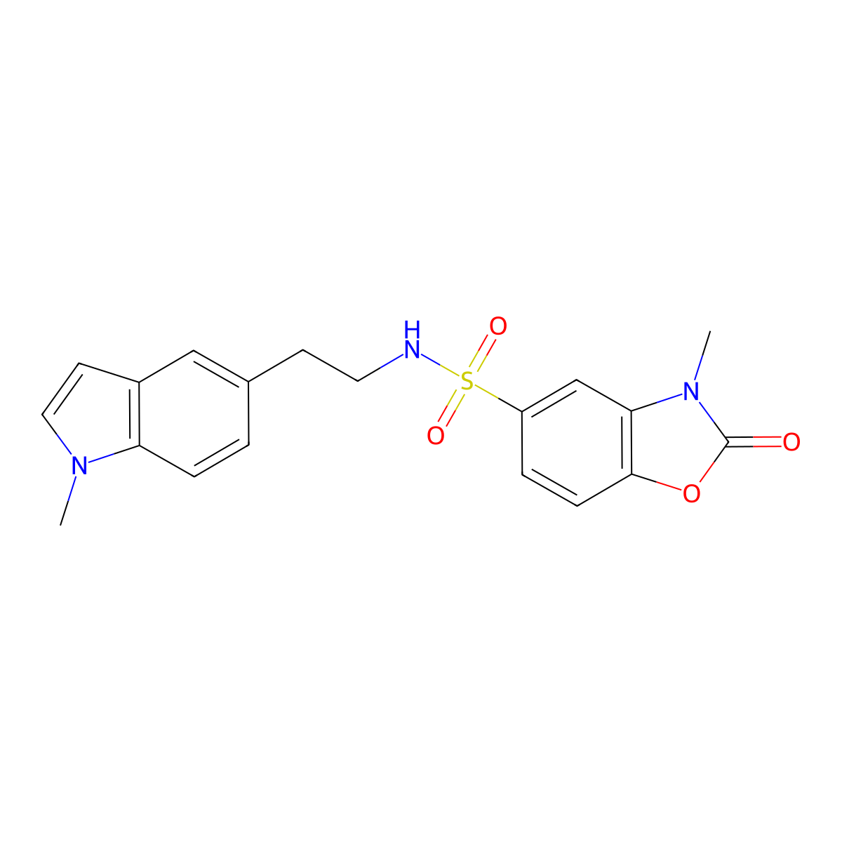 3-methyl-N-[2-(1-methyl-1H-indol-5-yl)ethyl]-2-oxo-2,3-dihydro-1,3-benzoxazole-5-sulfonamide molecular structure, CAS 2097920-23-3