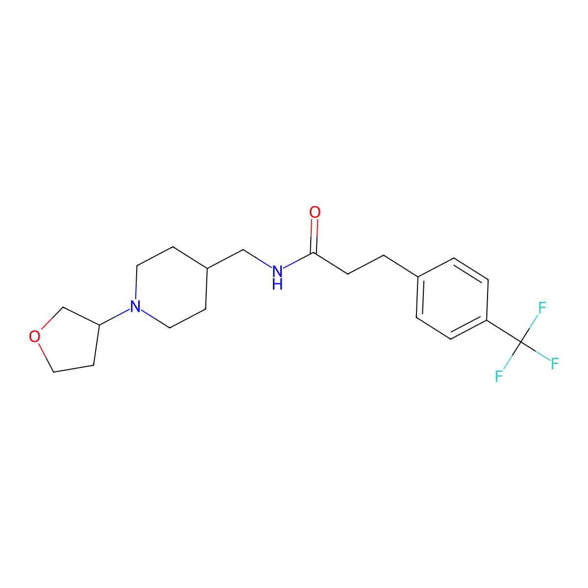 N-{[1-(oxolan-3-yl)piperidin-4-yl]methyl}-3-[4-(trifluoromethyl)phenyl]propanamide molecular structure, CAS 2097920-32-4