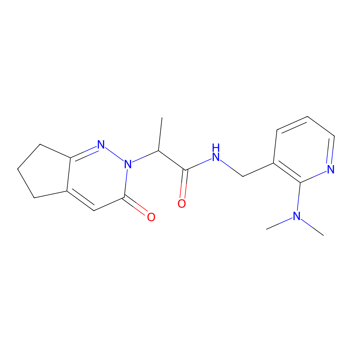 N-((2-(dimethylamino)pyridin-3-yl)methyl)-2-(3-oxo-3,5,6,7-tetrahydro-2H-cyclopenta[c]pyridazin-2-yl)propanamide molecular structure, CAS 2097920-33-5