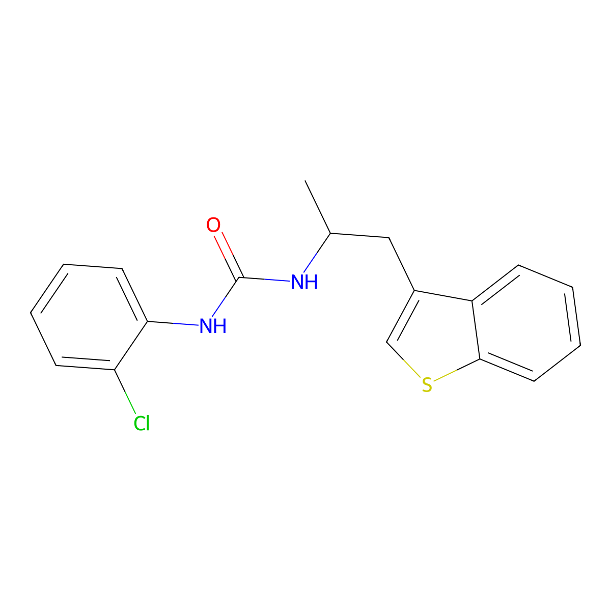 3-[1-(1-Benzothiophen-3-yl)propan-2-yl]-1-(2-chlorophenyl)urea molecular structure, CAS 2097920-36-8
