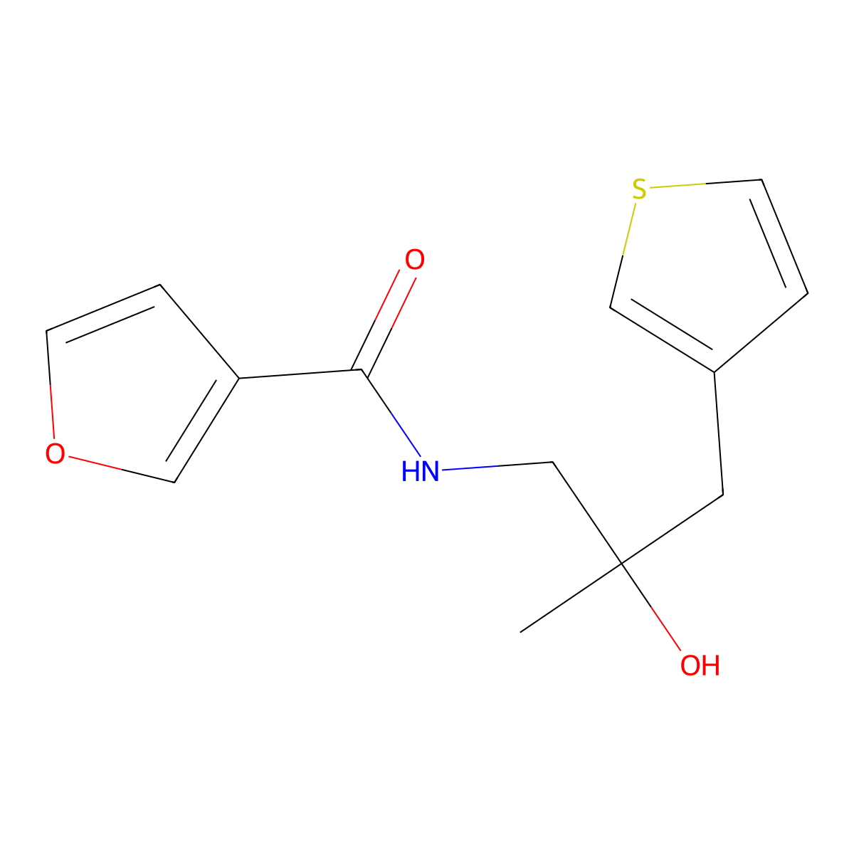 N-{2-hydroxy-2-[(thiophen-3-yl)methyl]propyl}furan-3-carboxamide molecular structure, CAS 2097920-43-7