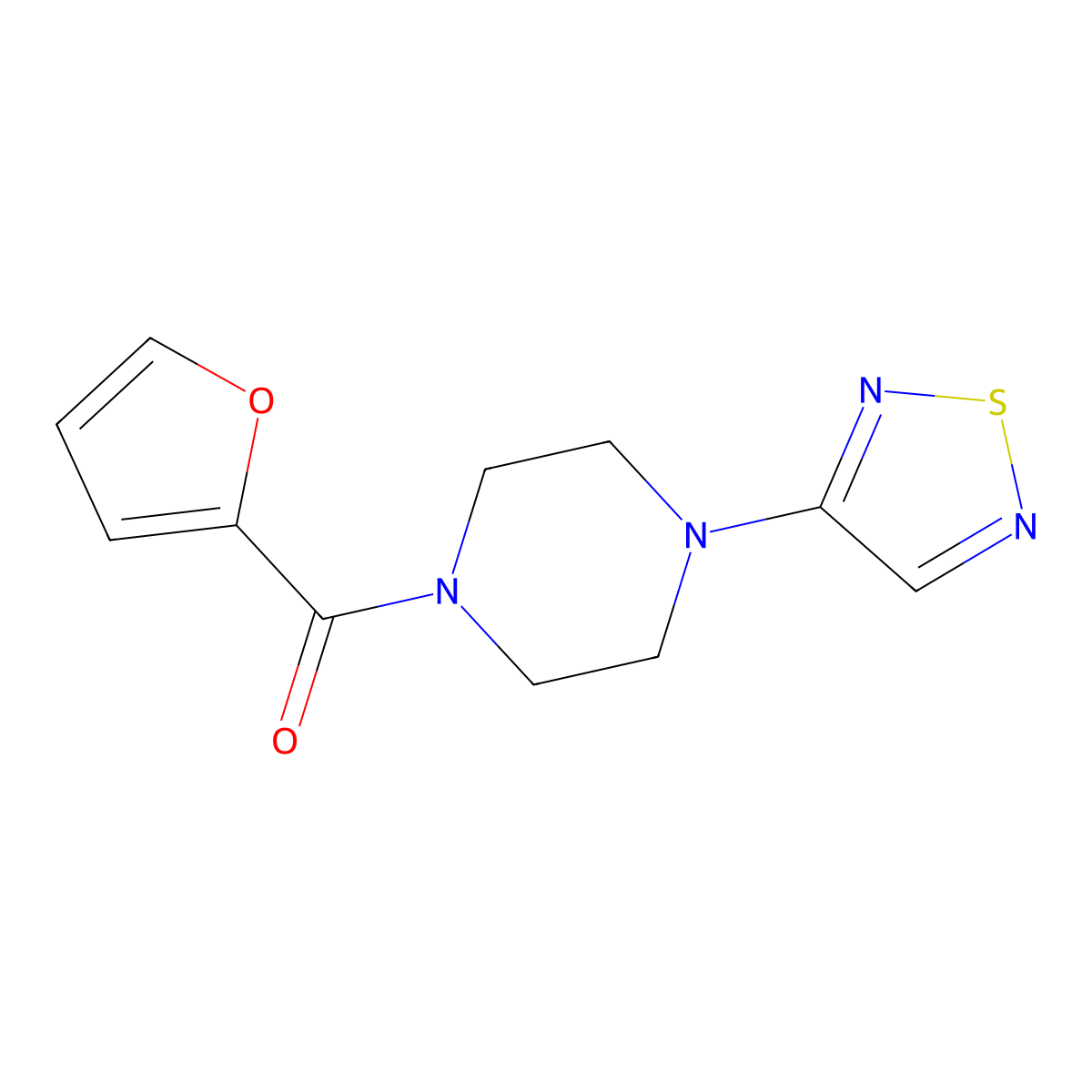 1-(Furan-2-carbonyl)-4-(1,2,5-thiadiazol-3-yl)piperazine molecular structure, CAS 2097920-53-9