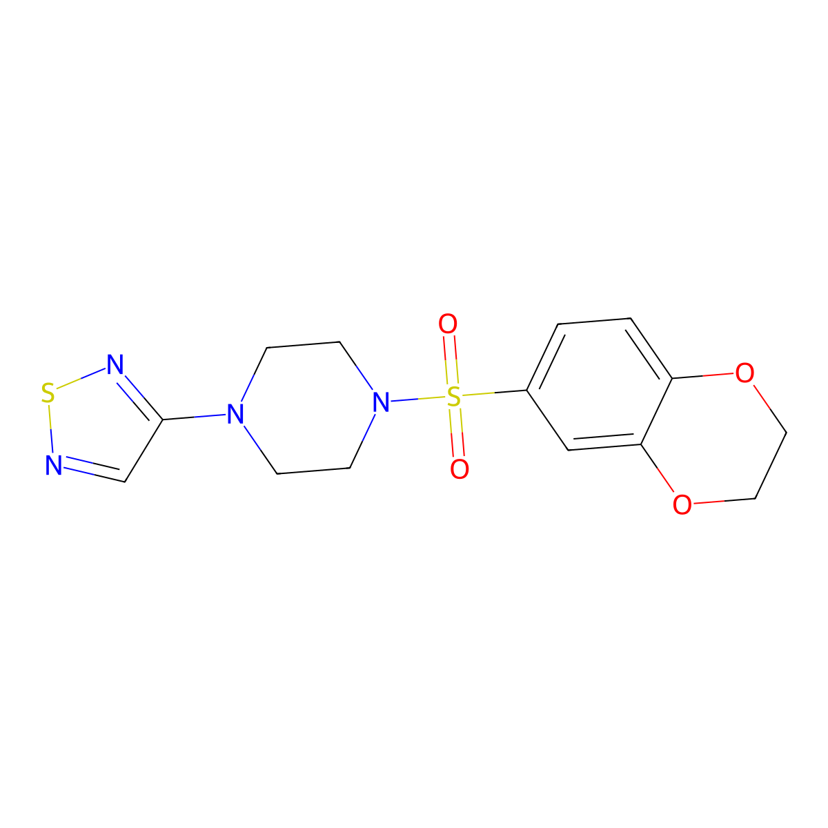 1-(2,3-Dihydro-1,4-benzodioxine-6-sulfonyl)-4-(1,2,5-thiadiazol-3-yl)piperazine molecular structure, CAS 2097920-60-8