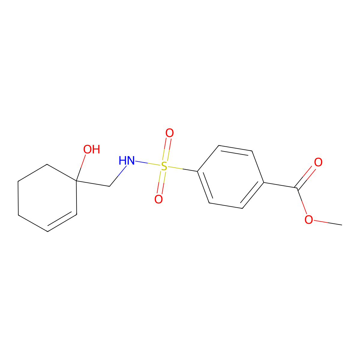 Methyl 4-{[(1-hydroxycyclohex-2-en-1-yl)methyl]sulfamoyl}benzoate molecular structure, CAS 2097920-63-1