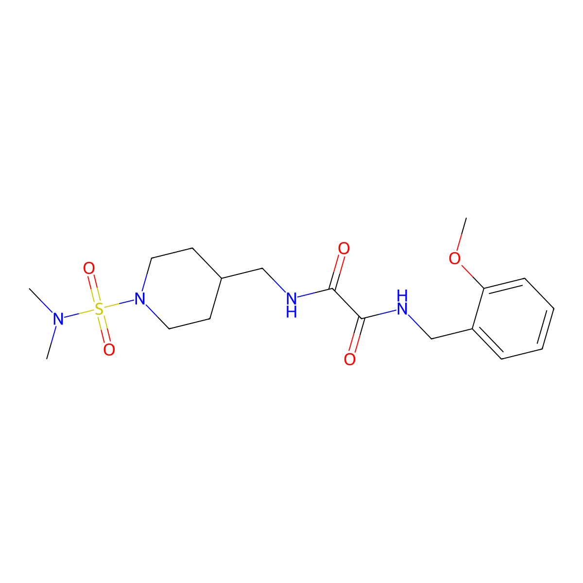 N-{[1-(dimethylsulfamoyl)piperidin-4-yl]methyl}-N'-[(2-methoxyphenyl)methyl]ethanediamide molecular structure, CAS 2097920-71-1
