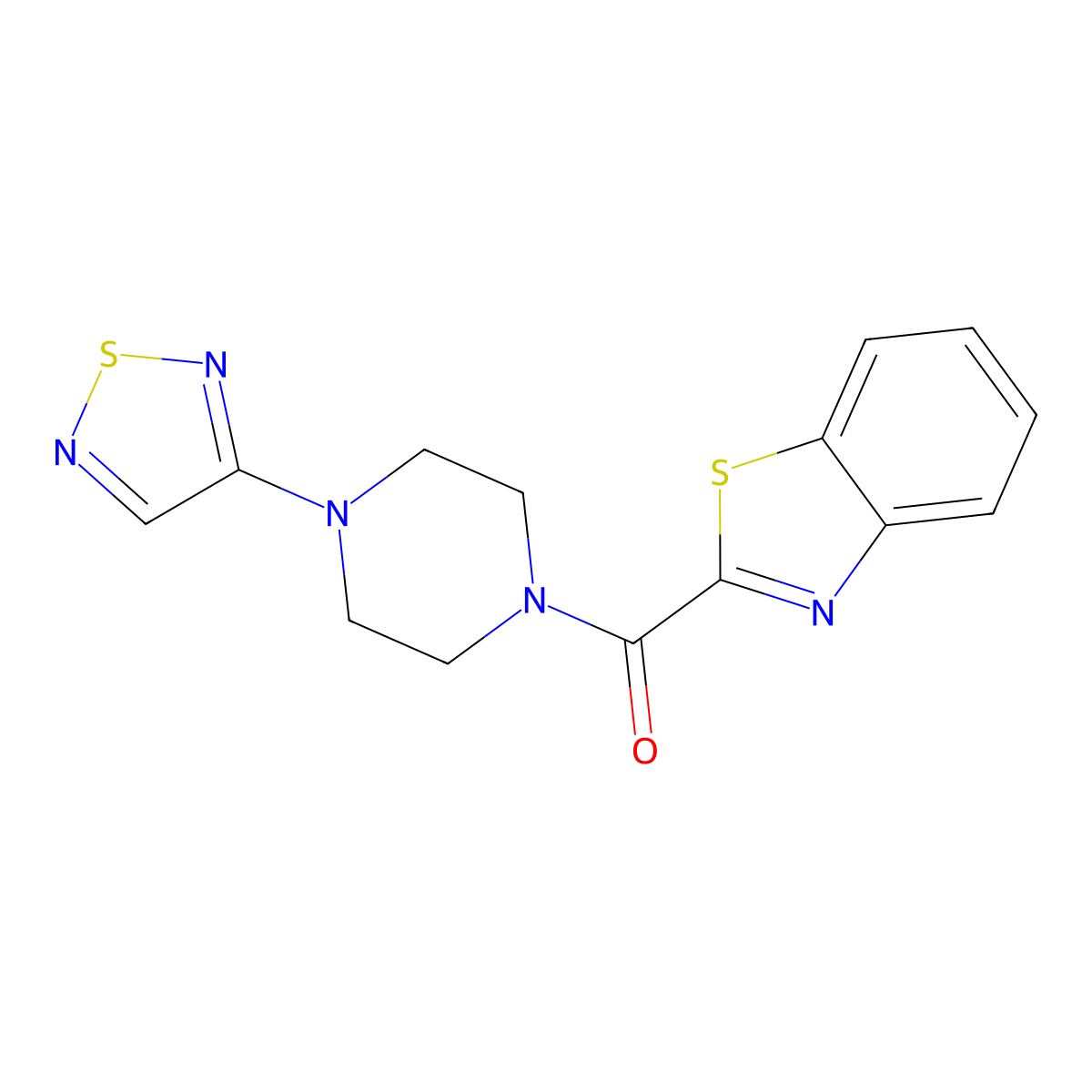 2-[4-(1,2,5-Thiadiazol-3-yl)piperazine-1-carbonyl]-1,3-benzothiazole molecular structure, CAS 2097920-72-2