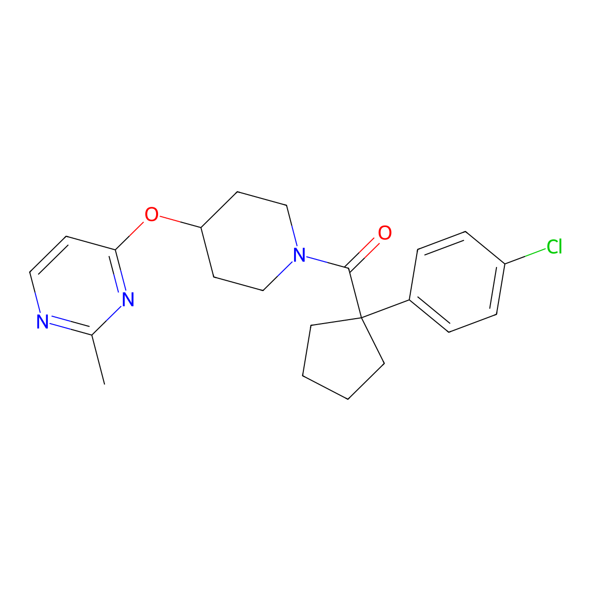 (1-(4-Chlorophenyl)cyclopentyl)(4-((2-methylpyrimidin-4-yl)oxy)piperidin-1-yl)methanone molecular structure, CAS 2097920-75-5
