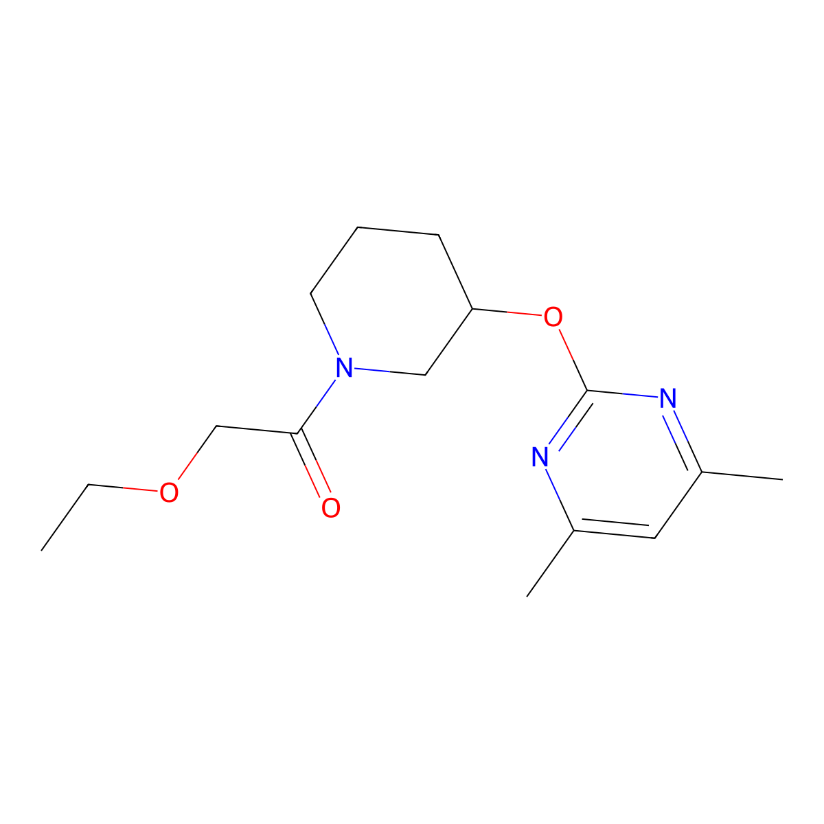 1-(3-((4,6-Dimethylpyrimidin-2-yl)oxy)piperidin-1-yl)-2-ethoxyethanone molecular structure, CAS 2097920-96-0