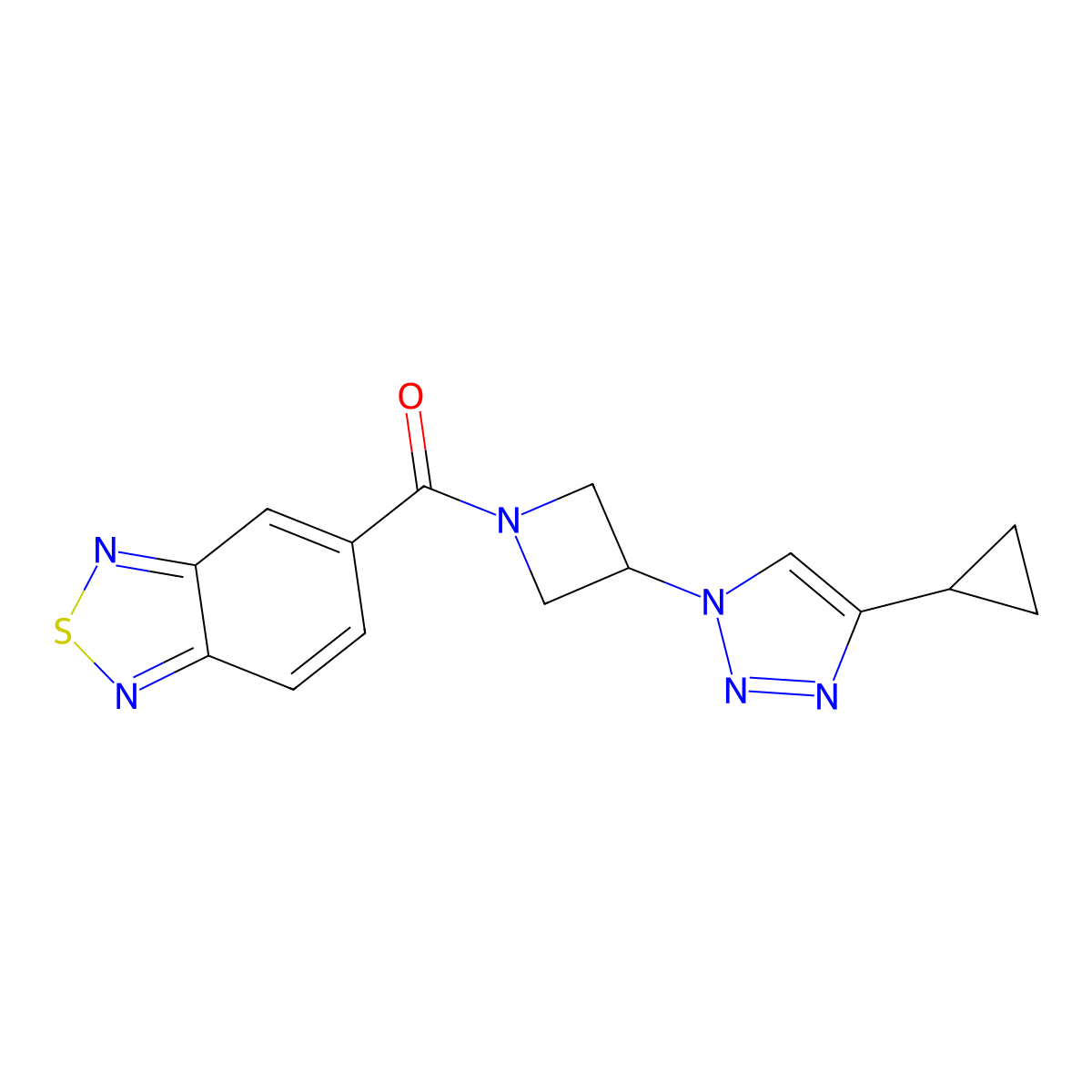 benzo[c][1,2,5]thiadiazol-5-yl(3-(4-cyclopropyl-1H-1,2,3-triazol-1-yl)azetidin-1-yl)methanone molecular structure, CAS 2097921-00-9
