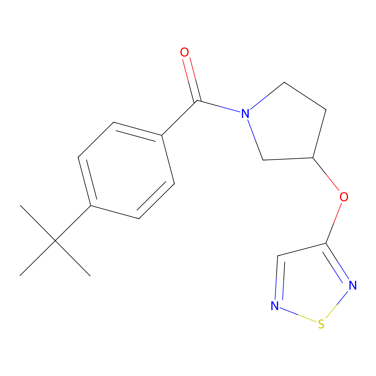 3-{[1-(4-Tert-butylbenzoyl)pyrrolidin-3-yl]oxy}-1,2,5-thiadiazole molecular structure, CAS 2097921-03-2