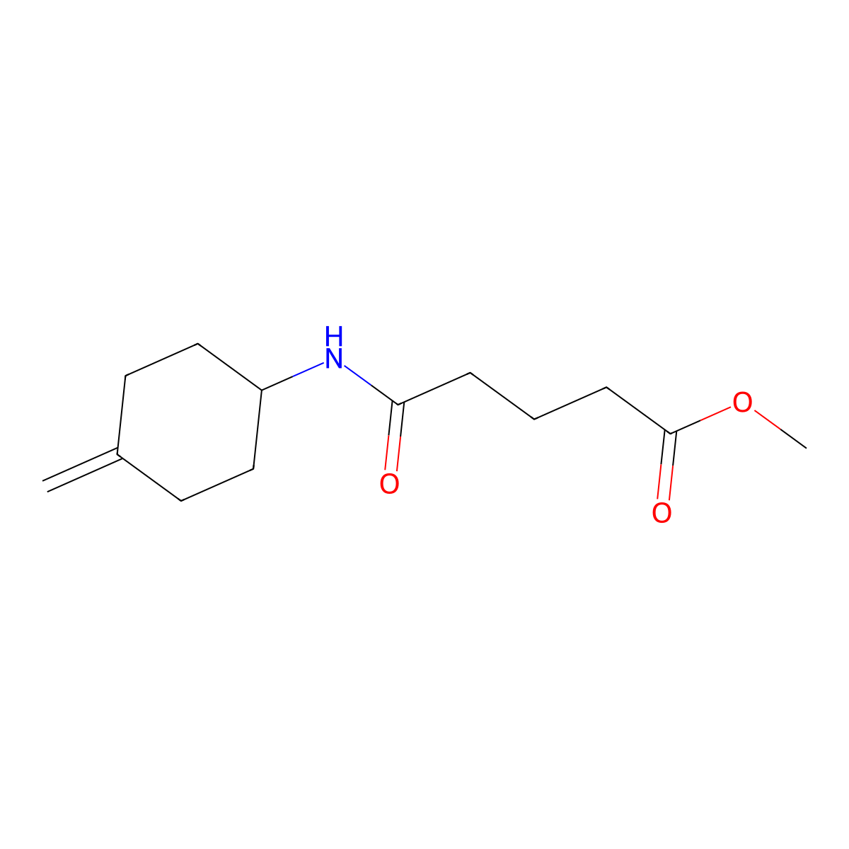 Methyl 4-[(4-methylidenecyclohexyl)carbamoyl]butanoate molecular structure, CAS 2097921-29-2