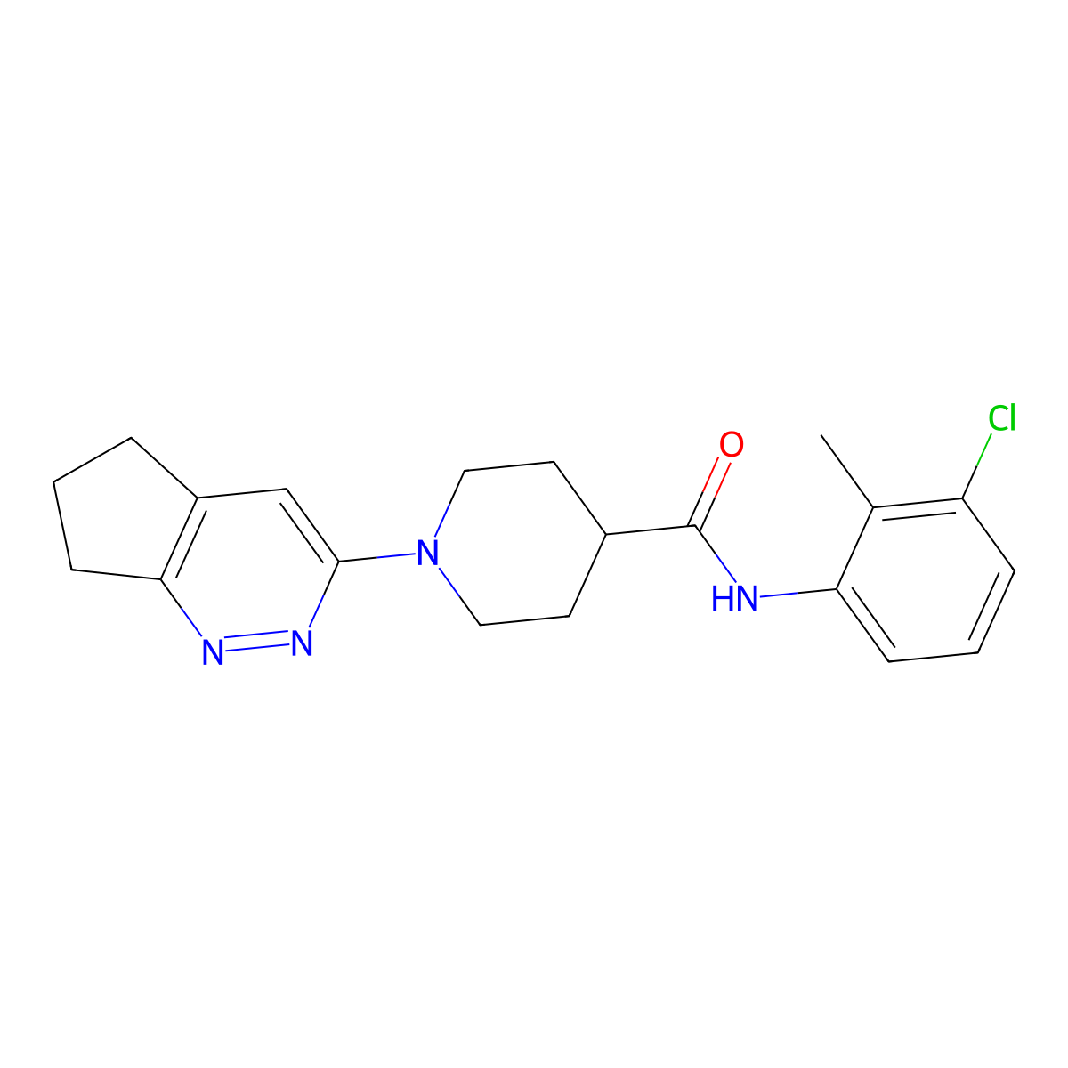N-(3-chloro-2-methylphenyl)-1-{5H,6H,7H-cyclopenta[c]pyridazin-3-yl}piperidine-4-carboxamide molecular structure, CAS 2097921-56-5