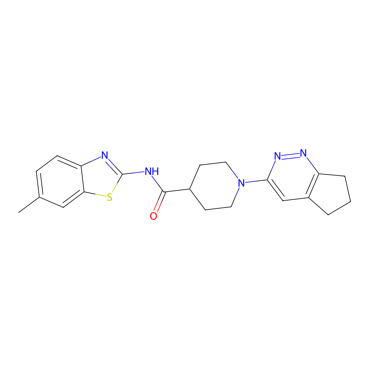 1-{5H,6H,7H-cyclopenta[c]pyridazin-3-yl}-N-(6-methyl-1,3-benzothiazol-2-yl)piperidine-4-carboxamide molecular structure, CAS 2097921-67-8