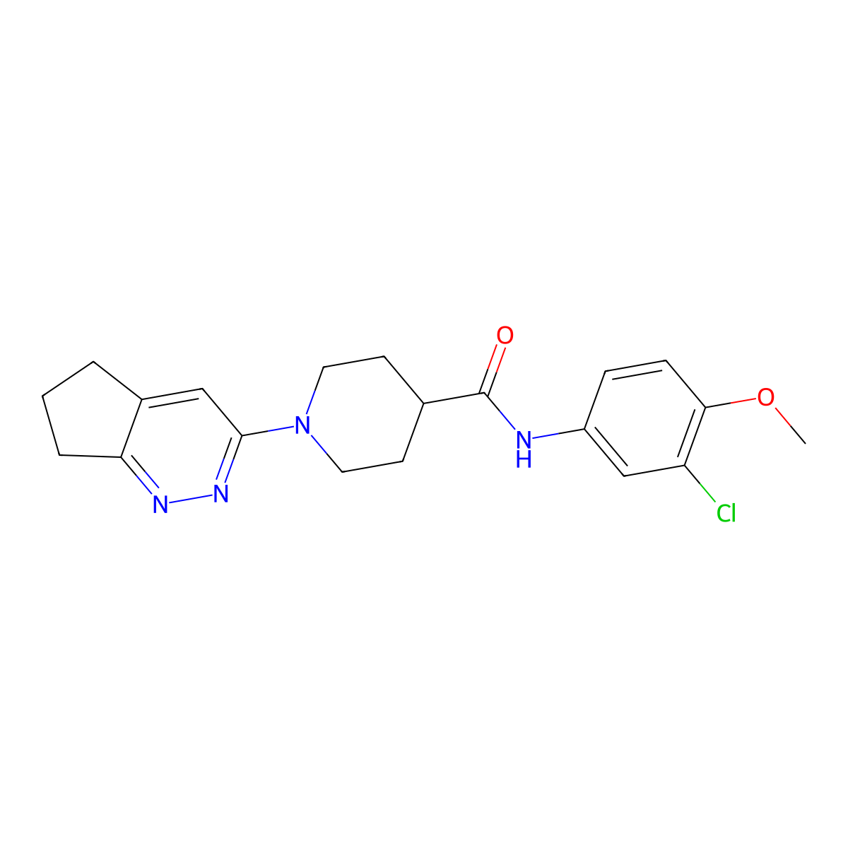 N-(3-chloro-4-methoxyphenyl)-1-{5H,6H,7H-cyclopenta[c]pyridazin-3-yl}piperidine-4-carboxamide molecular structure, CAS 2097921-77-0